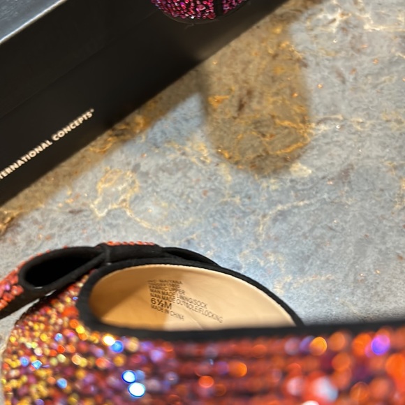 NWOT I.N.C. International Concepts pink ombré rhinestone flats, size 6.5. - Picture 7 of 13